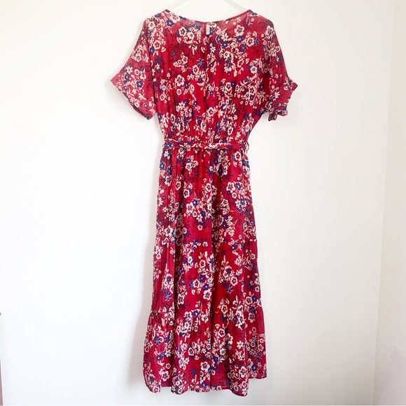 Xirena Red Floral Aubrey Tiered Dress - Picture 7 of 9